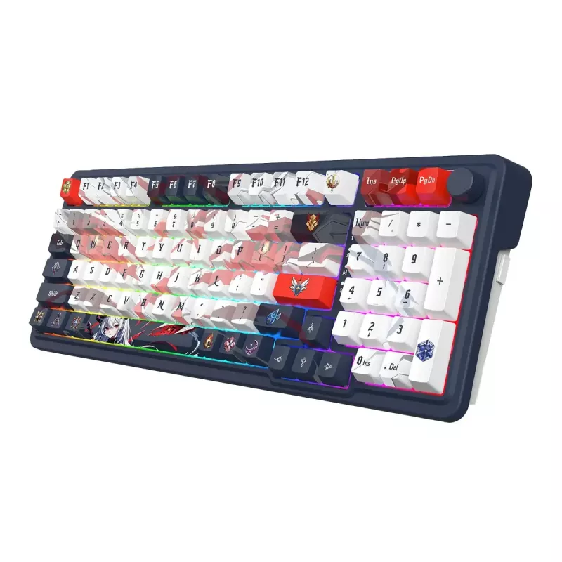 Mekaaninen näppäimistö REDRAGON K686AK-RGB-PRO — RF Wireless + USB, Navy White, 1,5 m kaapeli