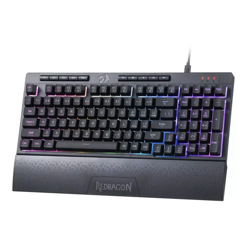 Näppäimistö REDRAGON K515-RGB SHIVA 98 USB musta kalvo langallinen
