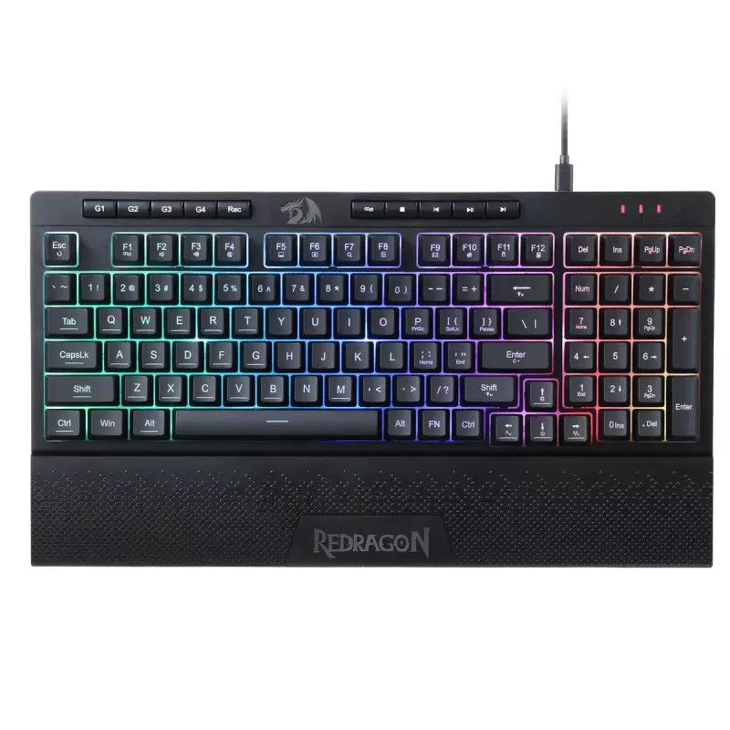 Näppäimistö REDRAGON K515-RGB SHIVA 98 USB musta kalvo langallinen