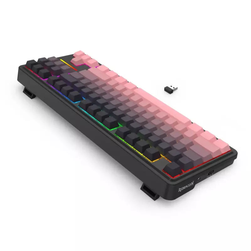 Mekaaninen näppäimistö REDRAGON Antonium Pro K728SP-RGB-PRO — USB, RF langaton, Bluetooth, musta/vaaleanpunainen