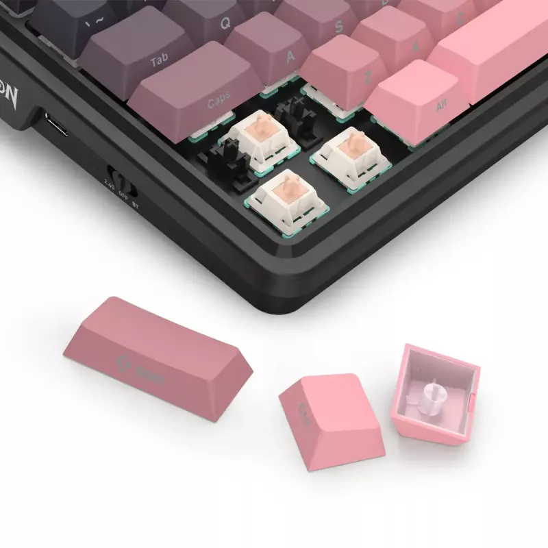 Mekaaninen näppäimistö REDRAGON Antonium Pro K728SP-RGB-PRO — USB, RF langaton, Bluetooth, musta/vaaleanpunainen