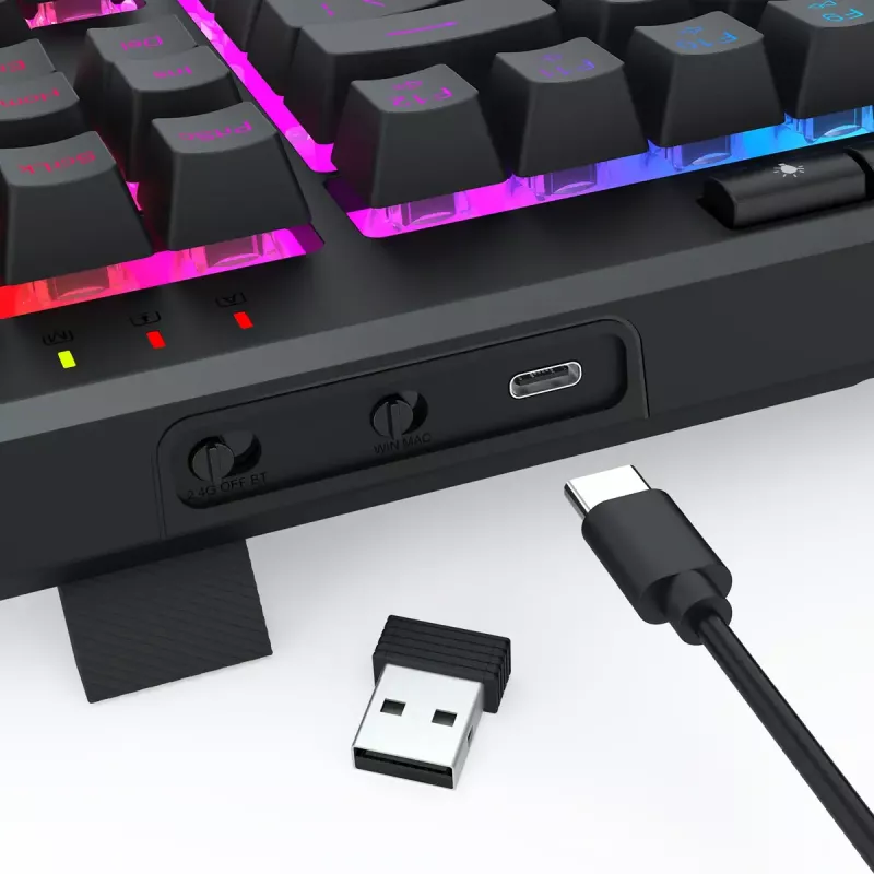 REDRAGON K516RGB-PRO SHIVA PRO 87 näppäimistö USB RF langaton Bluetooth musta