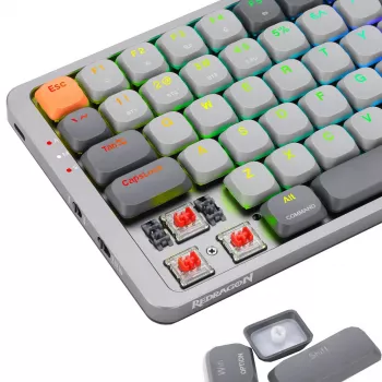 Mekaaninen näppäimistö REDRAGON K652GG-RGB-PRO johdollinen langaton Bluetooth harmaa