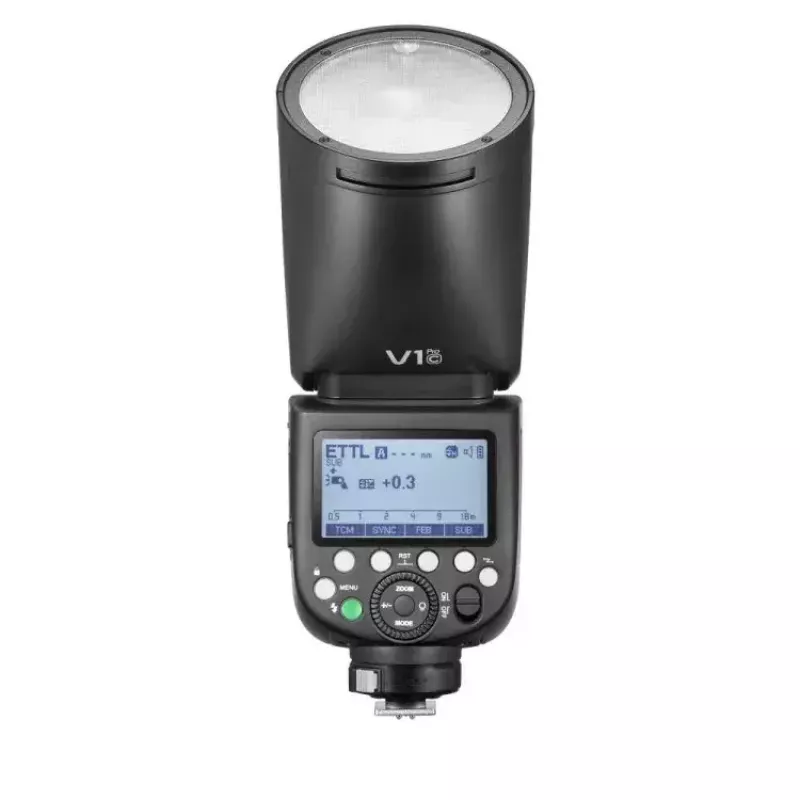 Videokameran salama Godox V1Pro musta 1,5 s latausaika