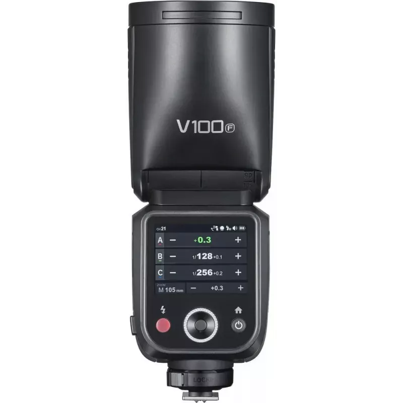 Salama Godox V100-F Fujifilmille — kannettava litiumioni-kiinnityssalama