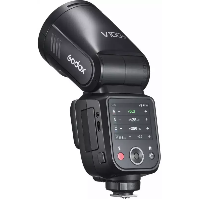 Salama Godox V100-F Fujifilmille — kannettava litiumioni-kiinnityssalama