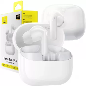 In-Ear TWS -kuulokkeet Baseus Bass BP1 NC – aktiivinen melunvaimennus, valkoinen