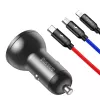 Auto-USB-laturi Baseus AB2XUSBAKBK — 2× USB 2.0, 4,8 A, savukkeensytyttimen virtalähde, musta/harmaa