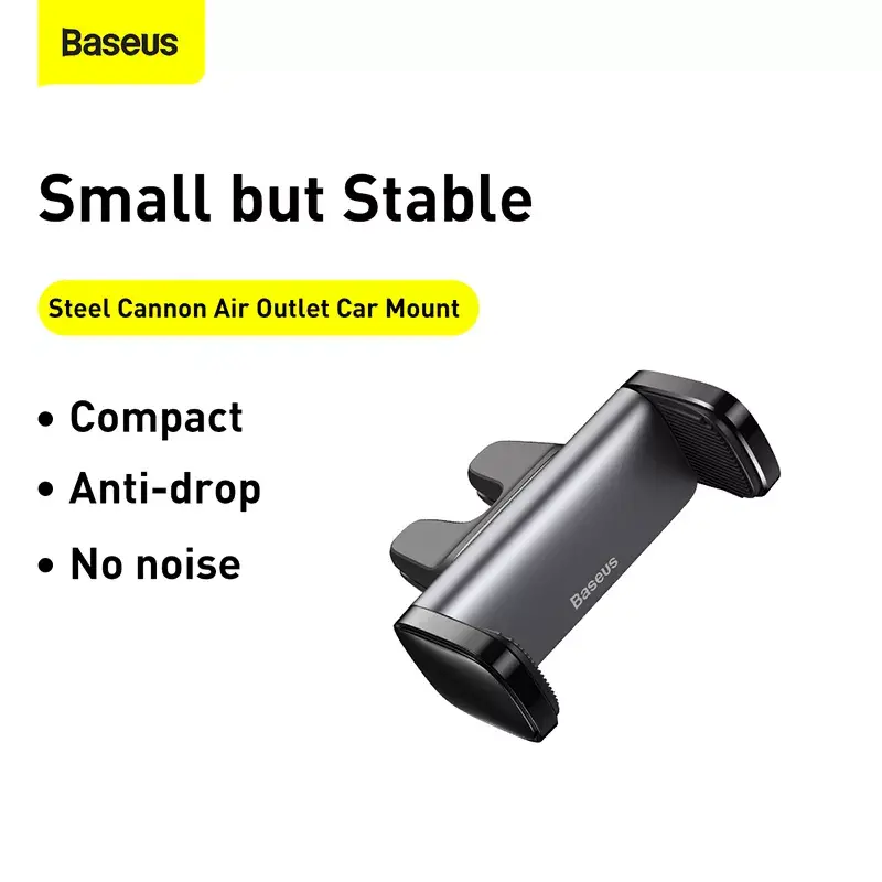 Aktiivinen teline Baseus Steel Cannon matkapuhelin musta hopea