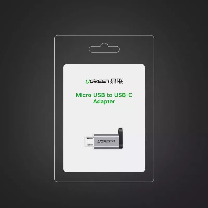 UGREEN USB-C - micro USB -sovitin, harmaa