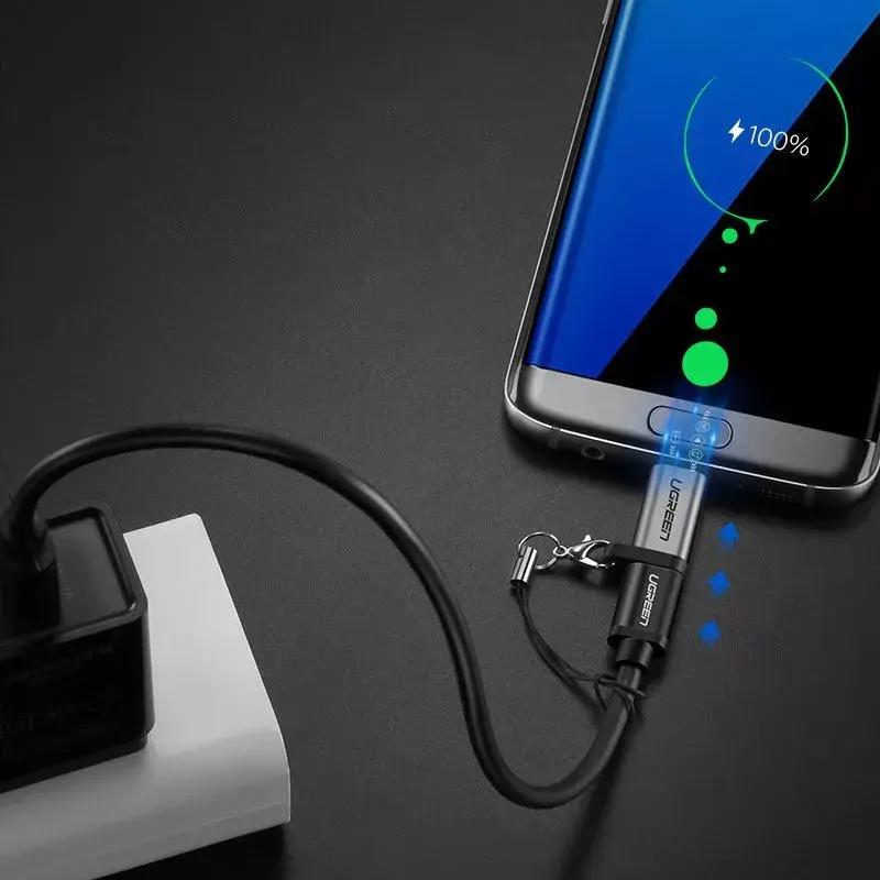 UGREEN USB-C - micro USB -sovitin, harmaa