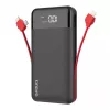 Varavirtalähde Dudao K1Pro 20000 mAh 15 W 4 sisäänrakennetulla kaapelilla, musta