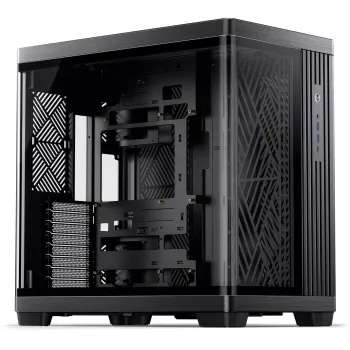 Tietokonekotelo Jonsbo TK-4 Midi Tower ATX karkaistusta lasista valmistetulla sivuseinällä, musta