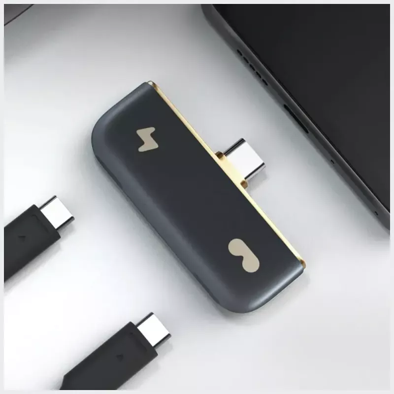 USB-C-sovitin Rokid UNB23010 – 2x USB-C-portti, musta