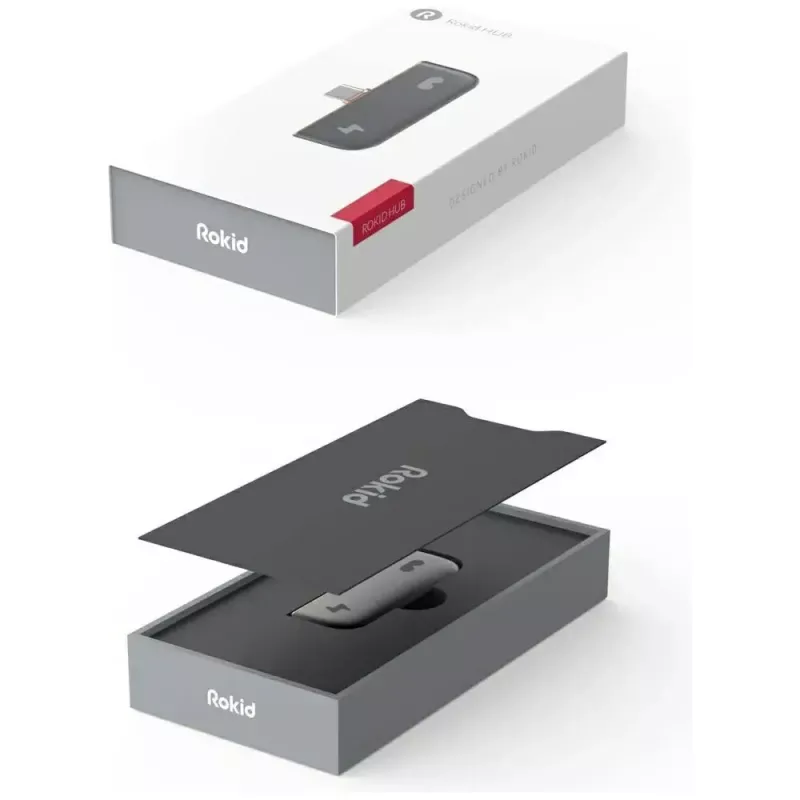 USB-C-sovitin Rokid UNB23010 – 2x USB-C-portti, musta