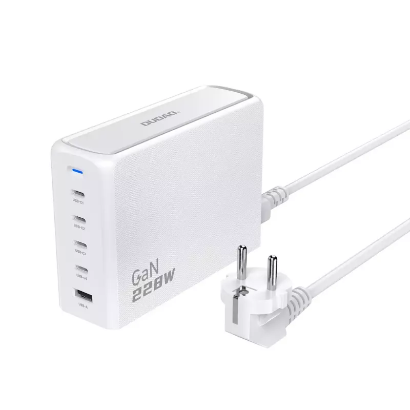 Laturi DUDAO A228EU 228 wattia GaN 4x USB-C 1x USB-A
