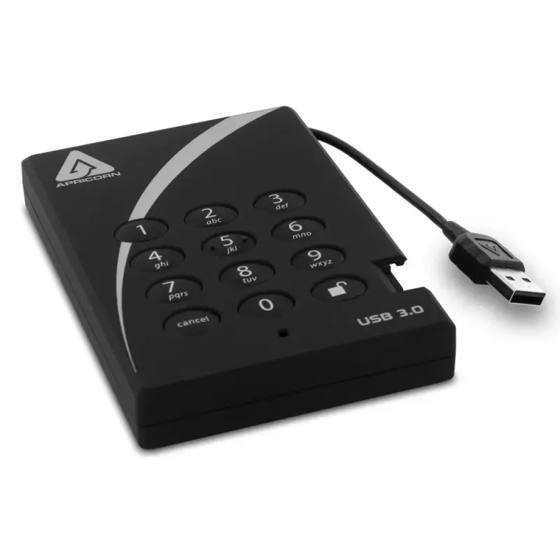 Ulkoinen kiintolevy Apricorn 2TB USB 3.2 Gen 1 Aegis Padlock
