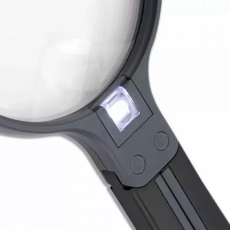 Suurennuslasi Carson Split Handle HF-11 — 3,5× käsisuurennuslasi, musta/läpinäkyvä, AAA-paristo