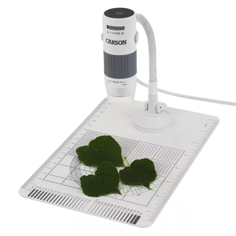 Digitaalinen mikroskooppi Carson EFLEX 300x, 75–300× suurennus, 1600×1200 kamera, harmaa/valkoinen