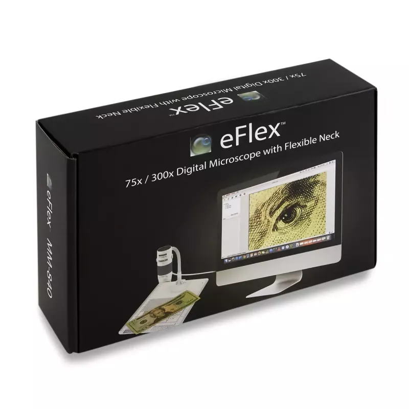 Digitaalinen mikroskooppi Carson EFLEX 300x, 75–300× suurennus, 1600×1200 kamera, harmaa/valkoinen
