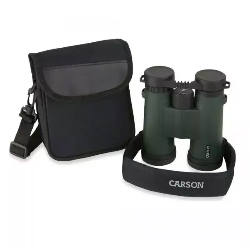 Kiikari Carson JR Series 10x42 BaK-4, kompakti kattoprismakiikari, musta/vihreä