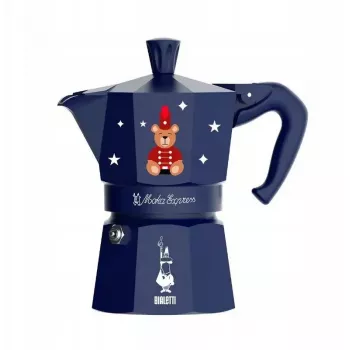 Mokkapannu BIALETTI Moka Express 3 kupille 150 ml, Joyful Christmas Blue
