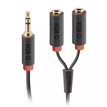 SBS Audio -stereoäänikaapeli 3,5 mm plugi jakajalla