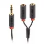 SBS Audio -stereoäänikaapeli 3,5 mm plugi jakajalla