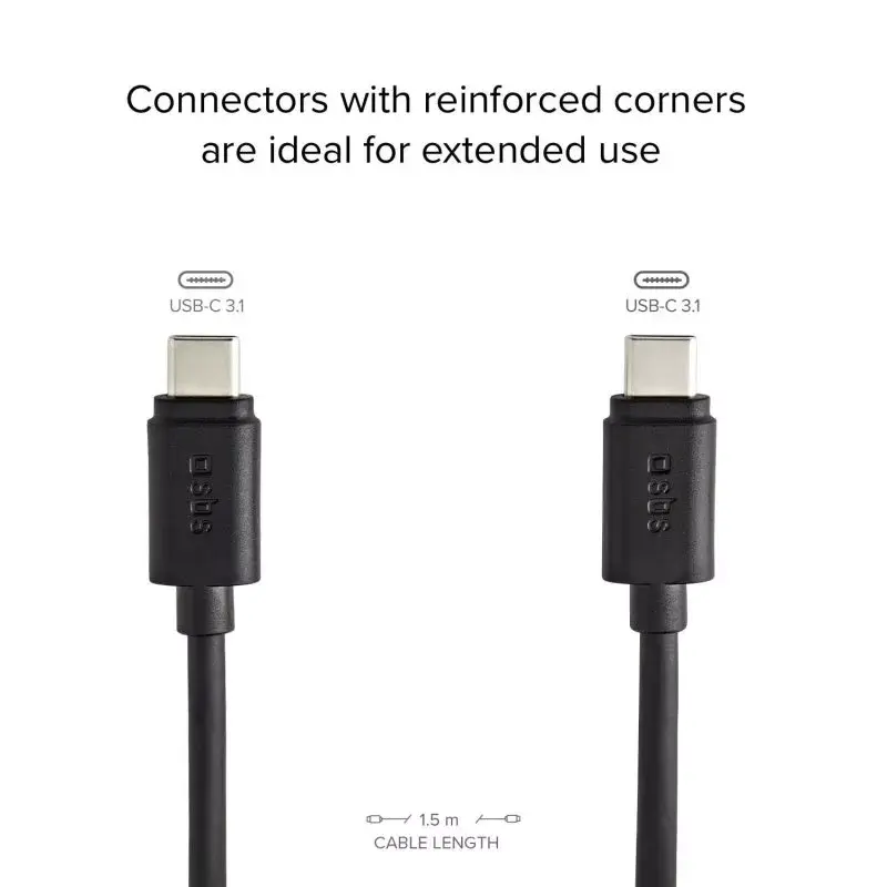 SBS TECABLETCC31K -data- ja latauskaapeli USB-C 1,5 m USB 3.2 Gen 1