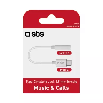 SBS TEINTJACKTYCFMW -mobiilikaapeli valkoinen 0,09 m 3,5 mm USB-C