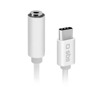 SBS TEINTJACKTYCFMW -mobiilikaapeli valkoinen 0,09 m 3,5 mm USB-C