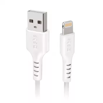 SBS TECABLEUSBIP5389W -Lightning-kaapeli 3 m valkoinen USB A