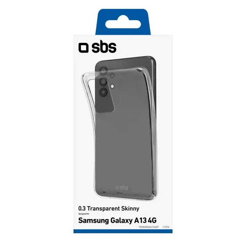 SBS Skinny Cover -suojakuori Samsung Galaxy A13 4G:lle, läpinäkyvä