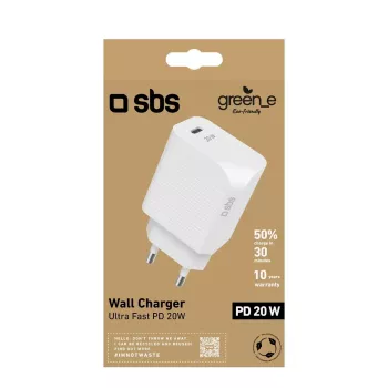 SBS GRETR1CPD20W -mobiililaturi yleiskäyttöinen valkoinen AC pikalataus