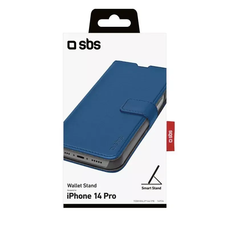 SBS TEBKWALIP1461PB -lompakkokotelo iPhone 14 Pro -puhelimeen 15,5 cm sininen
