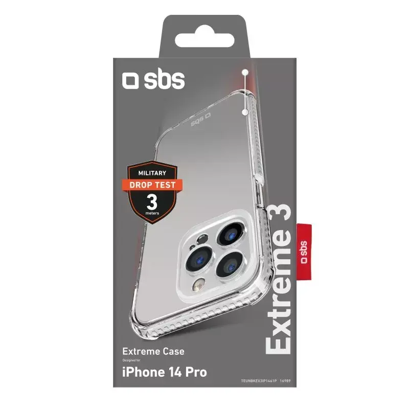 SBS Extreme X3 -kuori iPhone 14 Pro -puhelimeen 15,5 cm läpinäkyvä