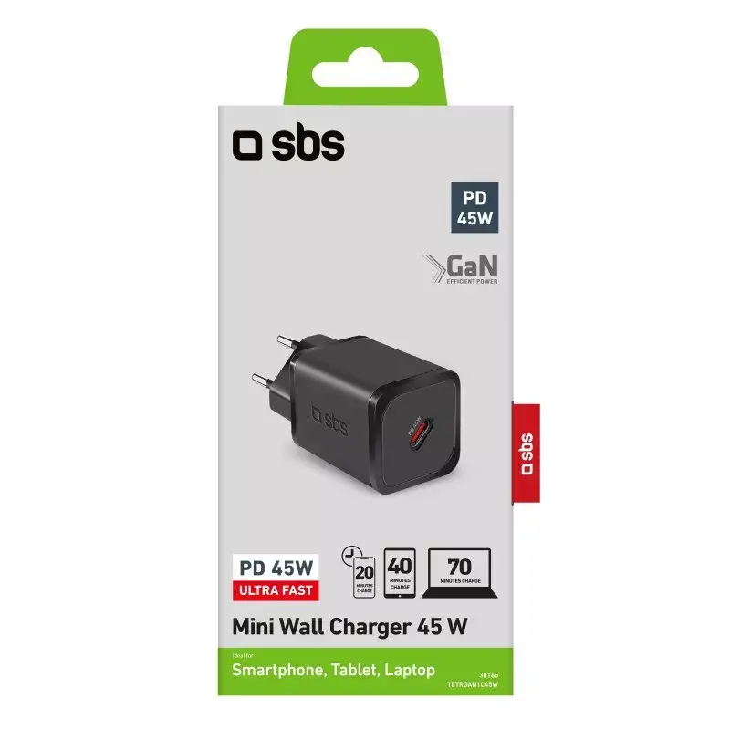 SBS TETRGAN1C45W pikalaturi matkapuhelimelle sisäkäyttöön musta