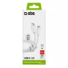SBS Mobile TECABLETISSUETCCG USB-C–USB-C-kaapeli, USB 2.0, 1,5 m, valkoinen