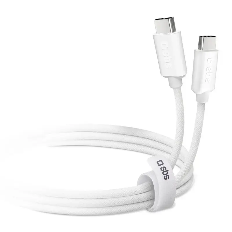 SBS Mobile TECABLETISSUETCCG USB-C–USB-C-kaapeli, USB 2.0, 1,5 m, valkoinen