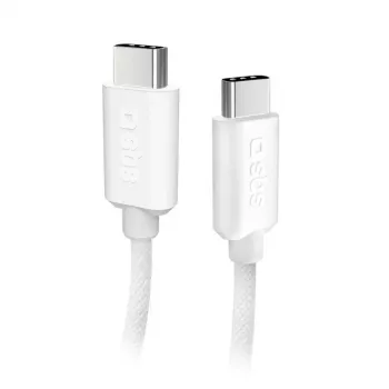 SBS Mobile TECABLETISSUETCCG USB-C–USB-C-kaapeli, USB 2.0, 1,5 m, valkoinen