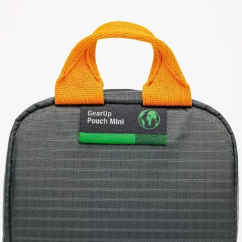 Lowepro GearUp Pouch Mini laukku nailon polyesteri ripstop harmaa oranssi