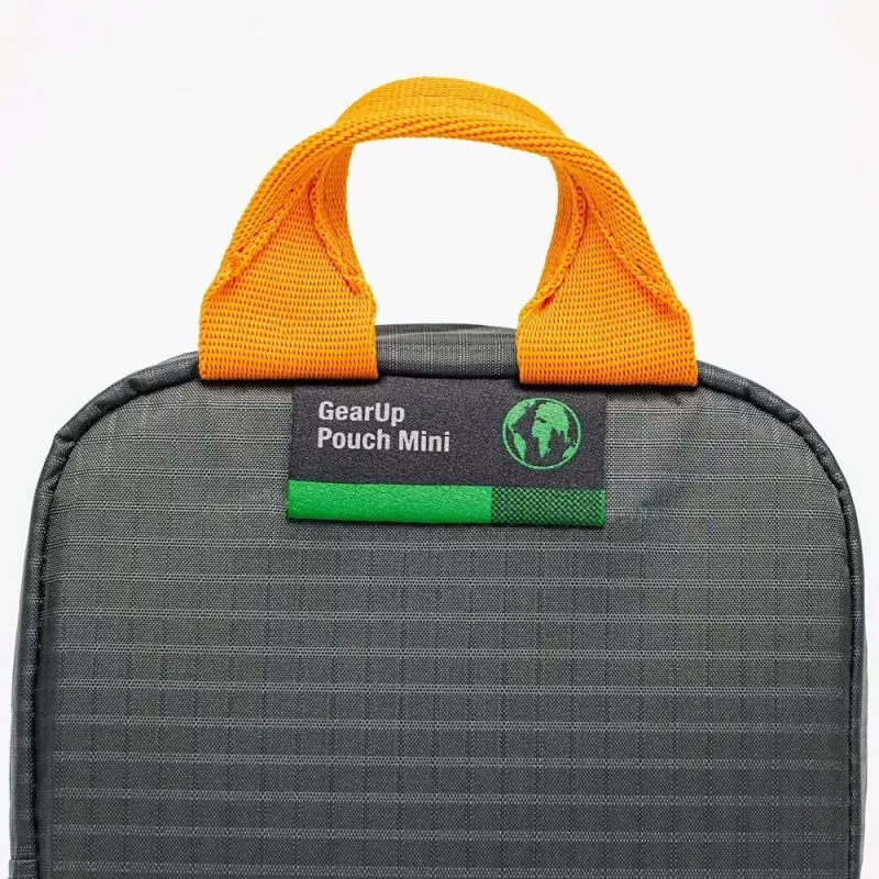 Lowepro GearUp Pouch Mini laukku nailon polyesteri ripstop harmaa oranssi