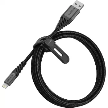 USB–Lightning-kaapeli OTTERBOX Premium 2 m – Dark Ash musta, USB-A–Lightning, kestävä lataus ja tiedonsiirto