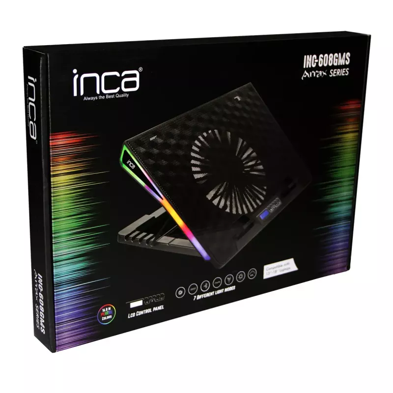 Kannettavan tietokoneen teline Inca INC-608GMS musta 43,2 cm 17