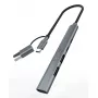 USB-keskitin Inca IUTP-06TX Type-A Type-C 5000 Mbit/s harmaa