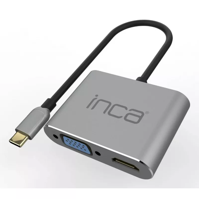 Inca ITPC-06TX USB-keskitin Type-C 5000 Mbit/s harmaa