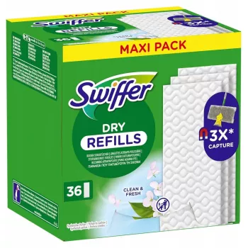 Kuivausmoppiliinat, Swiffer 36 kpl — kertakäyttöiset kuivapölypyyhkeet lattioille ja pinnoille