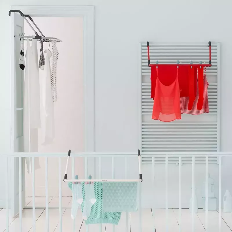 Pyykkiteline ripustusklipsillä Brabantia 102769 musta hopea 710 mm