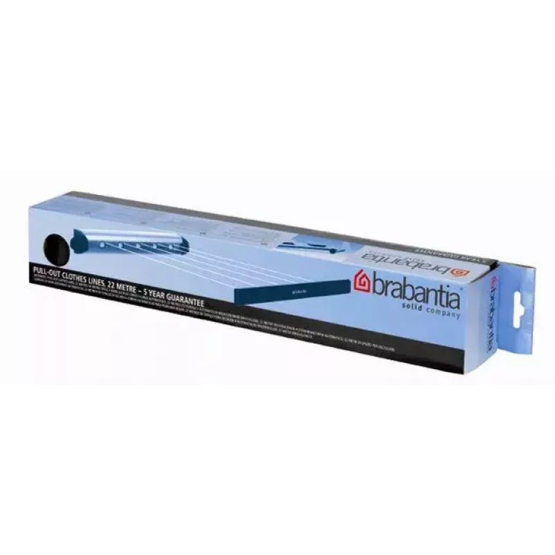 Seinälle asennettava pyykkinaru Brabantia Pull-Out Drying Lines -sarja 2 kpl ruostumaton teräs