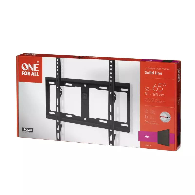 TV-seinäteline One For All Solid 165,1 cm (65) musta